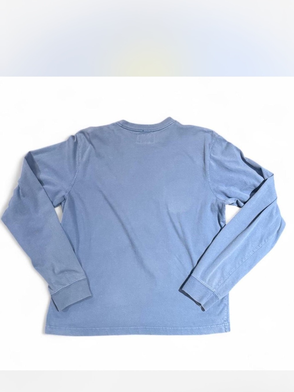 Vintage Abercrombie & Fitch Blue Long Sleeve Tee with Yellow Graphic - Picture 2 of 3